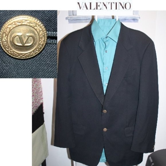 Valentino Logo Crest Button Sport Jacket Blazer